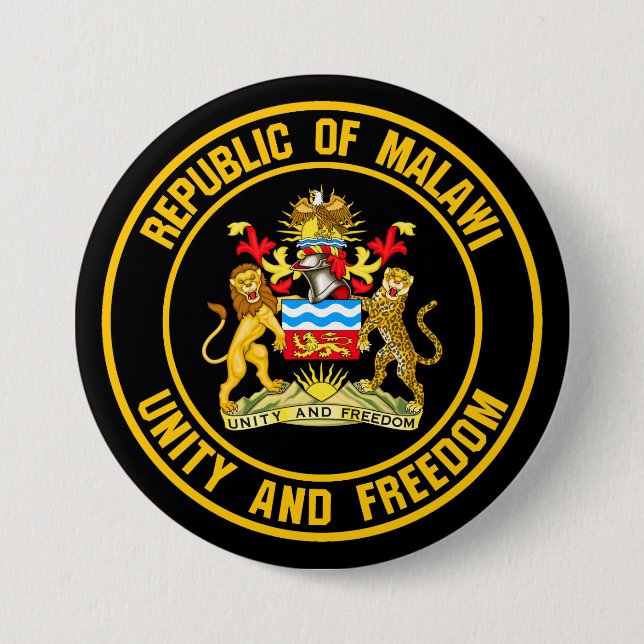 Malawi Round Emblem Knapp (Framsida)