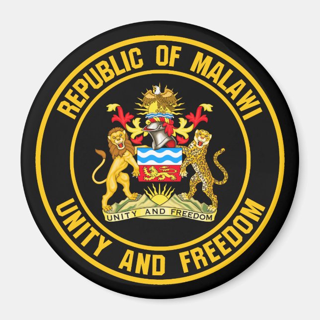 Malawi Round Emblem Magnet (Framsidan)