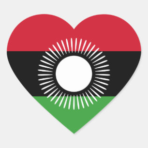 malawi tidigare hjärtformat klistermärke