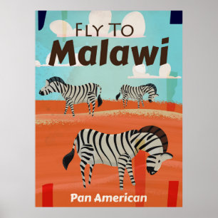 Malawi vintage resoraffisch poster