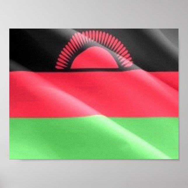 Malawi - Wave Flagga - Poster (Framsidan)