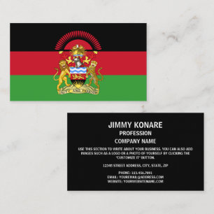 Malawian Flagga & Jacka av Arm, Malawis Flagga Visitkort
