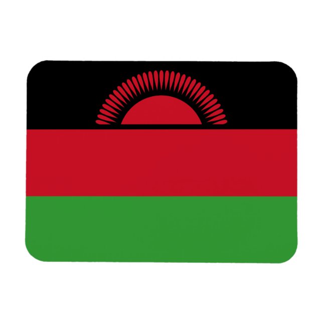 Malawis flagga magnet (Horisontell)