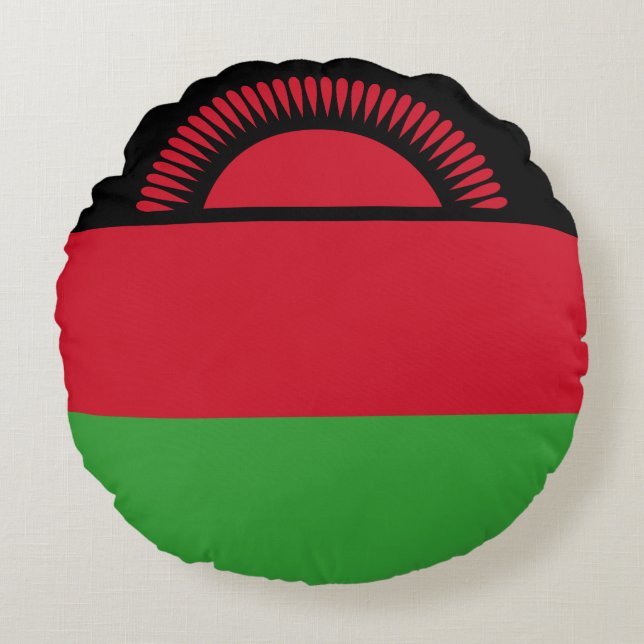 Malawis flagga rund kudde (Framsidan)