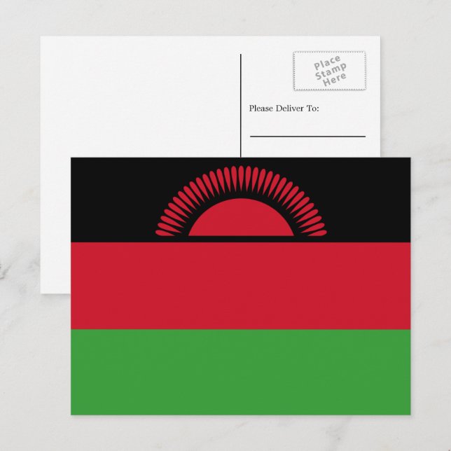 Malawisk flagga, Flagga för Malawi Vykort (Fram/baksida)