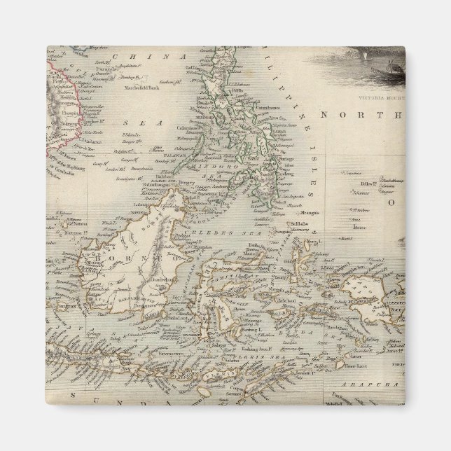 Malay Archipelago eller Öster India Islands Magnet (Framsidan)