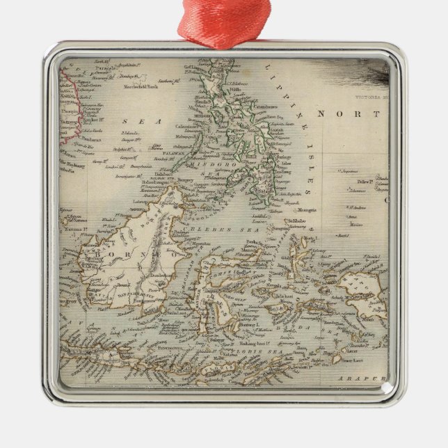 Malay Archipelago eller Öster Indien Julgransprydnad Metall (Framsidan)