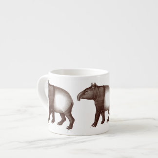 Malayan eller asiatisk Tapir från antik gravyr Espressomugg