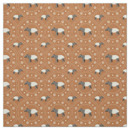 Malayan Tapirs Animal Patterned Cinnamon Orange Tyg