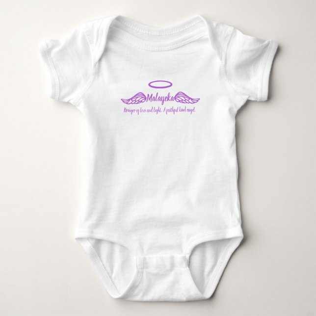 Malayeka-flickorna namn & meningen ängel vingar li t-shirt (Framsida)