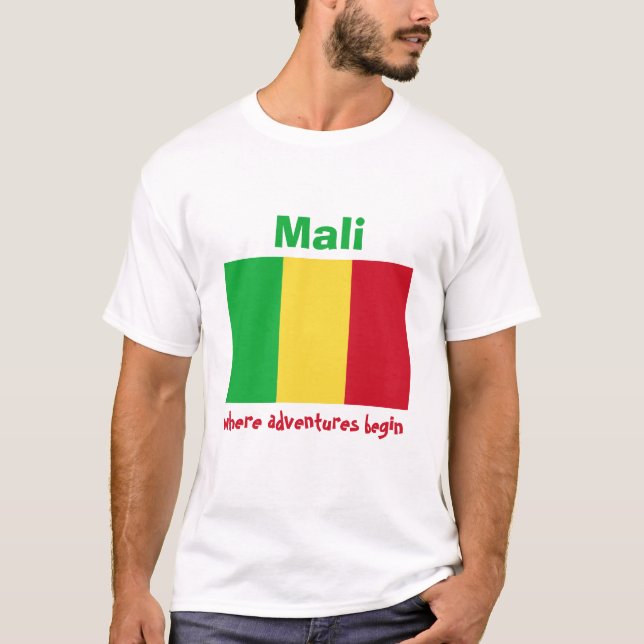 Malays flagga + karta + text T-shirt (Framsida)