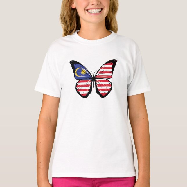 Malaysia Butterfly Flagga T Shirt (Framsida)