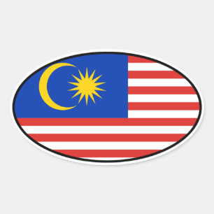 Malaysia Euro Sticker Ovalt Klistermärke