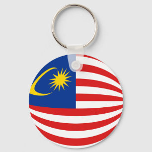 Malaysia Fisheye Flagga Keychain Nyckelring