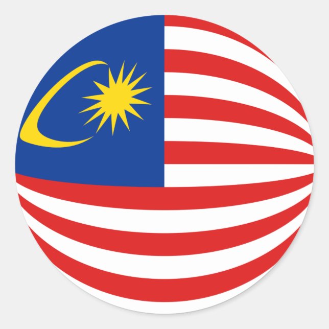 Malaysia Fisheye Flagga Klistermärke (Framsida)