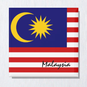 Malaysia flagga & Asien helgdag/sportfantaster Magnet