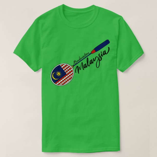 Malaysia Flagga av Badminton Racquet Racket Sports T Shirt (Design framsida)