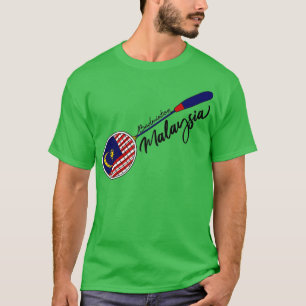 Malaysia Flagga av Badminton Racquet Racket Sports T Shirt