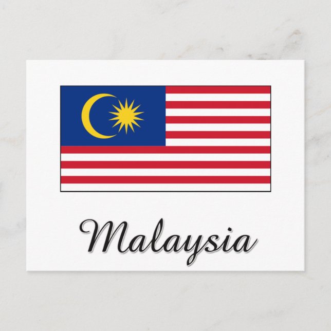 Malaysia Flagga Design Vykort (Framsida)