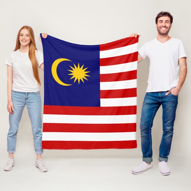 Malaysia flagga fleecefilt (På plats)