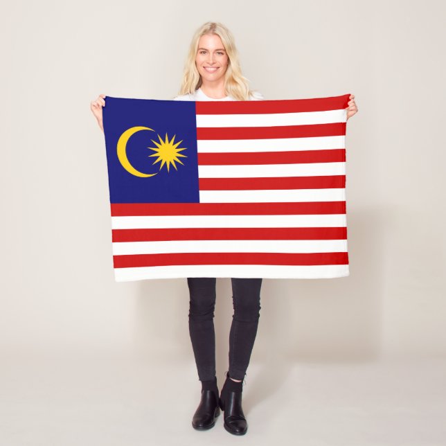 Malaysia Flagga Fleecefilt (På plats)