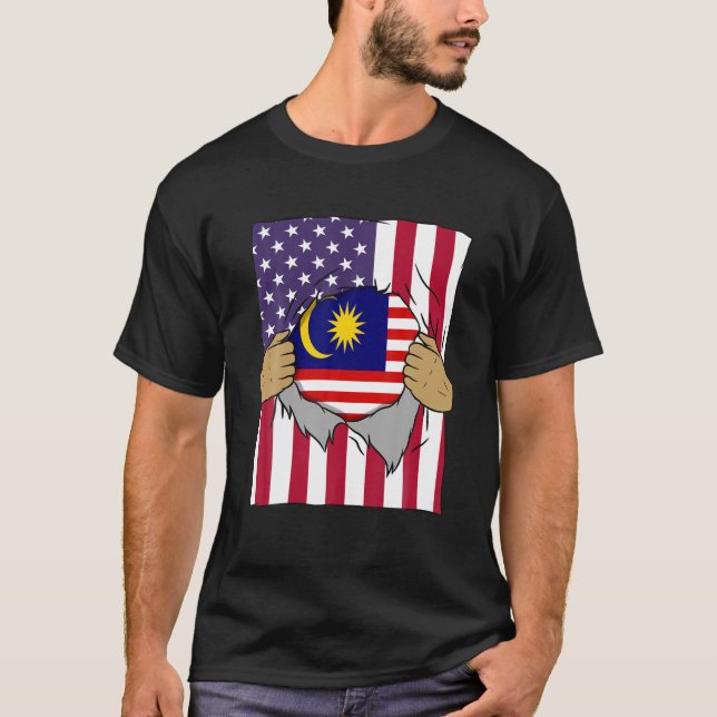 Malaysia Flagga Inside Me Home Pride Malaysian Ame T Shirt (Framsida)