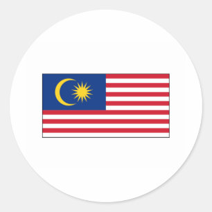 Malaysia FLAGGA Internationell Runt Klistermärke