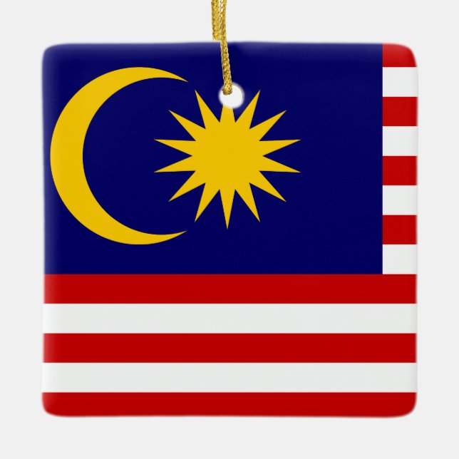 Malaysia Flagga Julgransprydnad Keramik (Framsida)