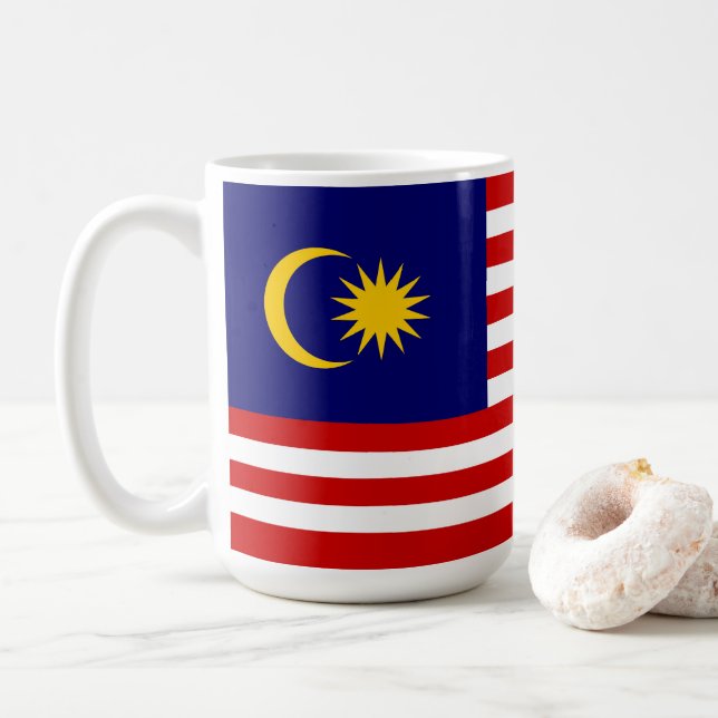 Malaysia flagga kaffemugg (Med munk)