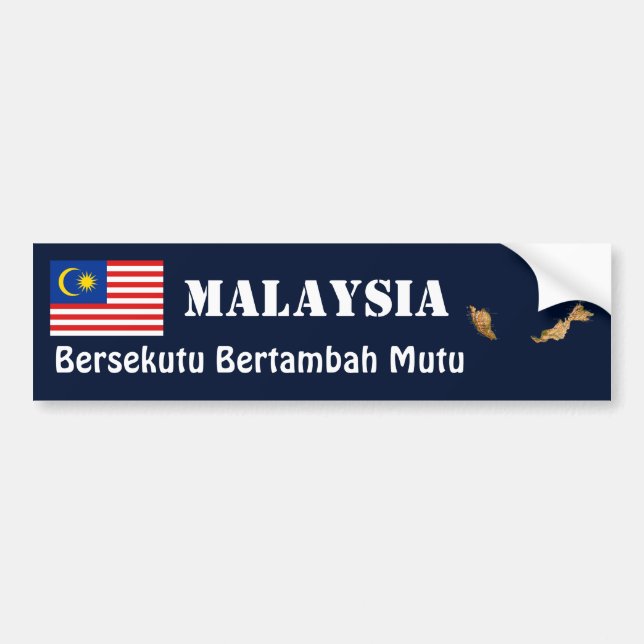 Malaysia Flagga + Kart Dekal (Framsidan)