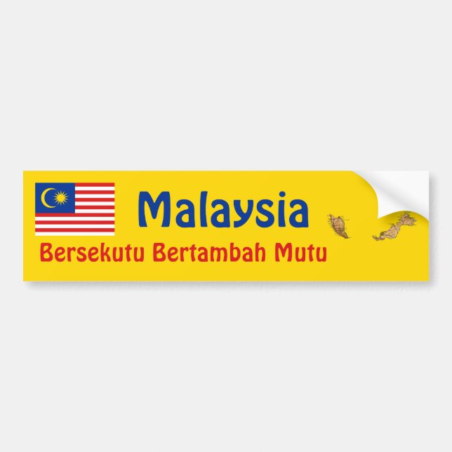 Malaysia Flagga + Kart Dekal (Framsidan)