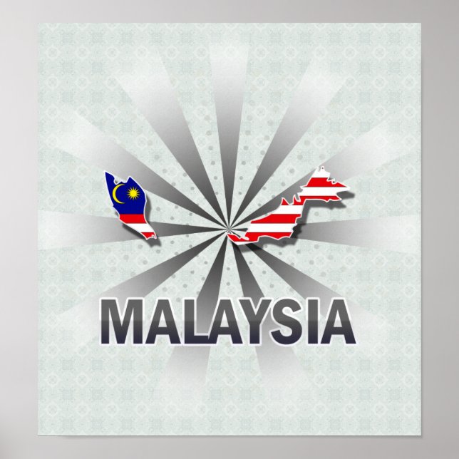 Malaysia Flagga Karta 2.0 Poster (Framsidan)
