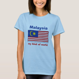 Malaysia Flagga + Karta + Text T-Shirt