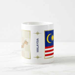 Malaysia flagga + Kartamugg Kaffemugg