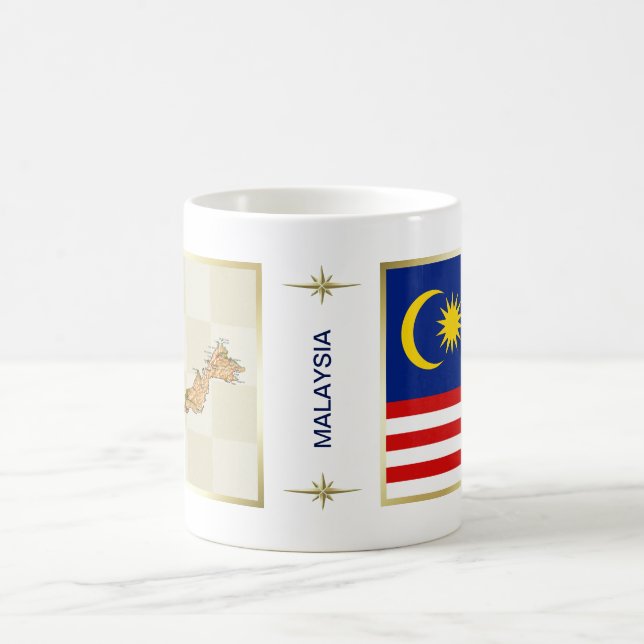 Malaysia flagga + Kartamugg Kaffemugg (Center)