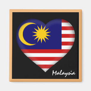 Malaysia flagga & Malay Heart helgdag/sport Magnet