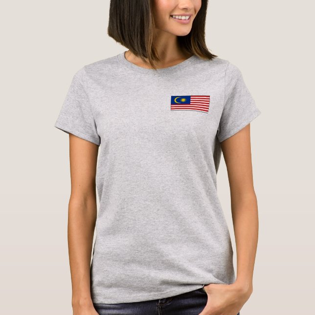Malaysia Flagga och Karta dk T-Shirt (Framsida)