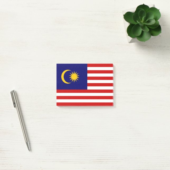Malaysia flagga post-it block (Kontor)