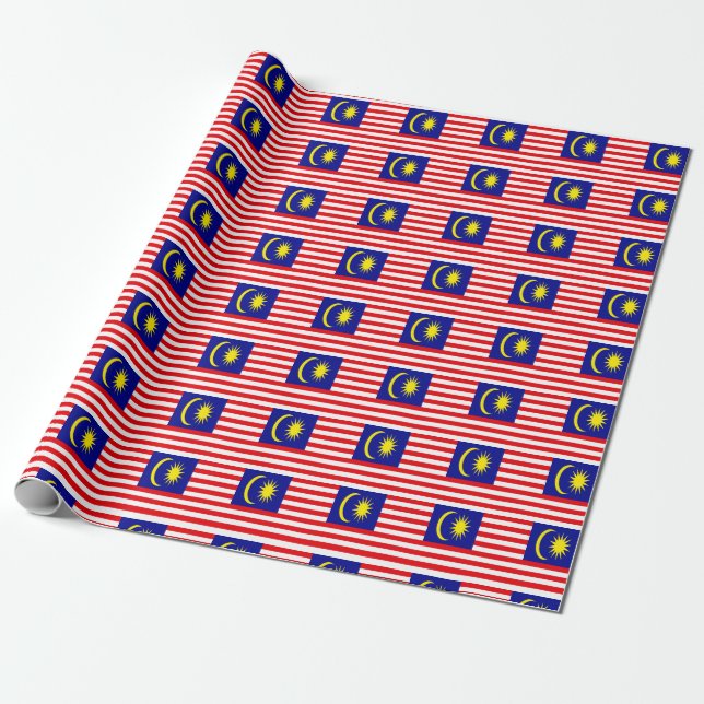 Malaysia flagga presentpapper (Utrullad)