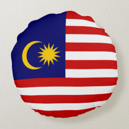 Malaysia flagga rund kudde
