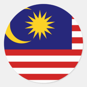 Malaysia Flagga Runt Klistermärke