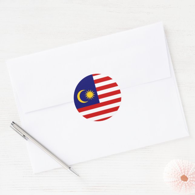 Malaysia flagga runt klistermärke (Kuvert)