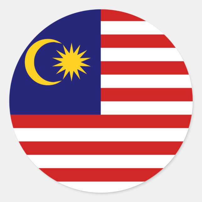 Malaysia flagga runt klistermärke (Framsida)