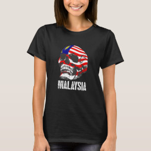 Malaysia Flagga Skull Malaysian Pride Patriotic T Shirt