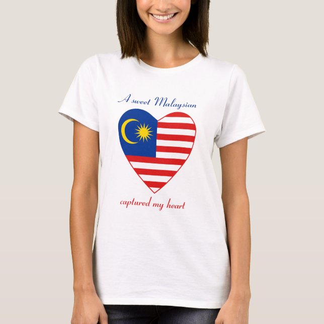 Malaysia Flagga Söt T-Shirt (Framsida)