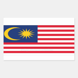 Malaysia Flagga Sticker Rektangulärt Klistermärke