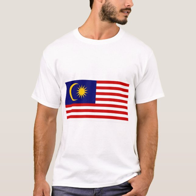 Malaysia Flagga T Shirt (Framsida)