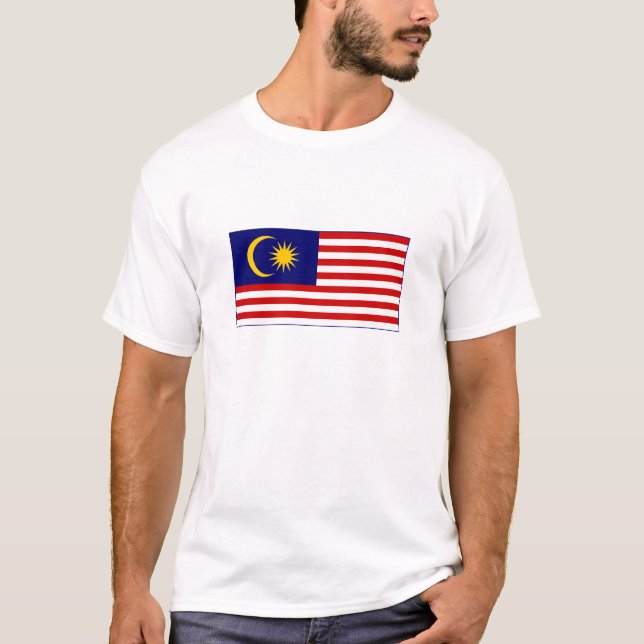 Malaysia Flagga T Shirt (Framsida)