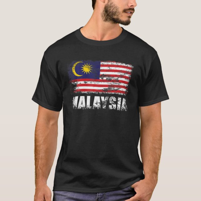 Malaysia Flagga T Shirt Malaysian Tee (Framsida)