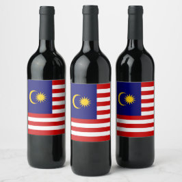 Malaysia flagga vinflaska etikett
